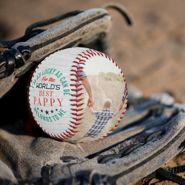 Balle De Baseball Meilleur Pappy | Photos de famille personnalisées (Créateur téléchargé)