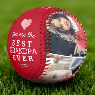 Balle De Baseball Meilleur Papy Ever Heart 4 Collage de Photos