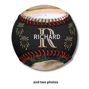 Balle De Baseball MEILLEUR PÈRE MONOGRAMME PERSONNALISÉ 2 Photos Dat