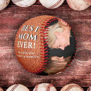 Balle De Baseball Meilleure maman impression cuir collage photo Fête