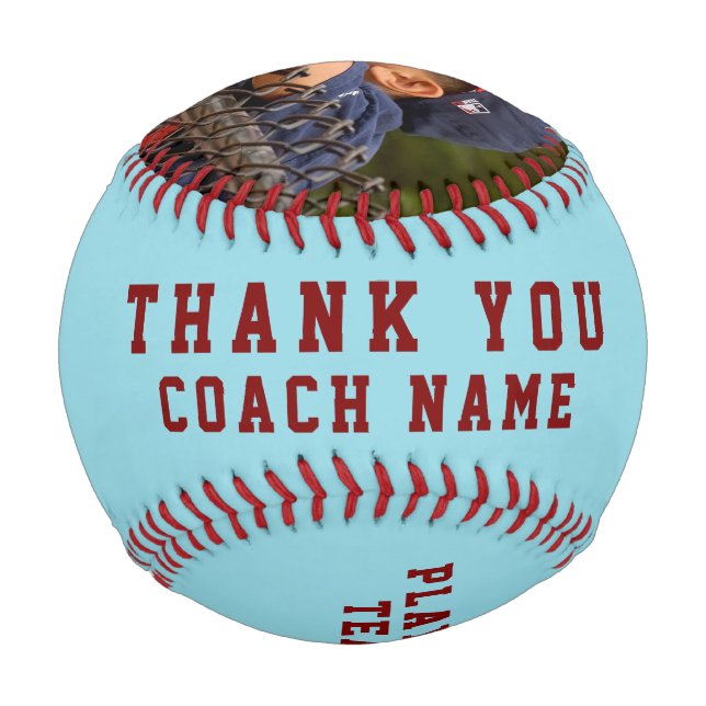 Balle De Baseball Merci Coach Nom de l'équipe Numéro Photo (Dos)