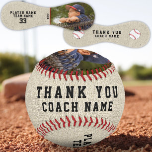 Balle De Baseball Merci Coach Rustic Nom de l'équipe Photo