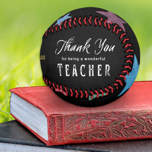 Balle De Baseball Merci Professeur Tableau Étoiles Personnalisé