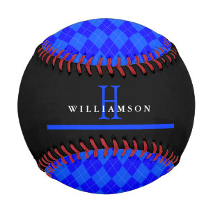 Balle De Baseball Mince Ligne Bleue Police Anniversaire Personnalis