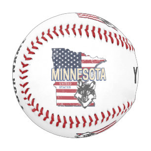 Balle De Baseball Minnesota State États-Unis Carte Vintage USA