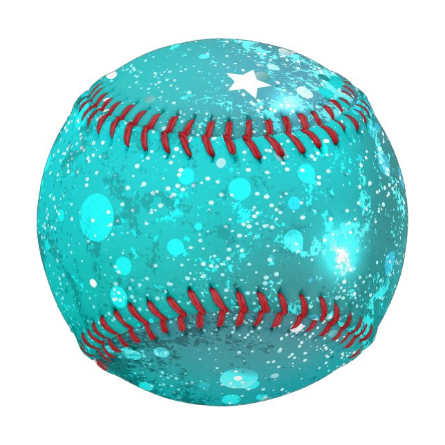 Balle De Baseball Mint Turquoise Foil Background (Devant)