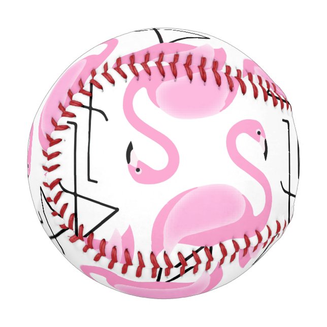 Balle De Baseball Modèle Flamingo rose moderne simple (Devant Gauche)
