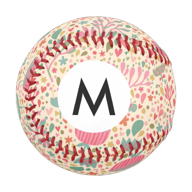 Balle De Baseball Modèle floral clair (Devant Gauche)