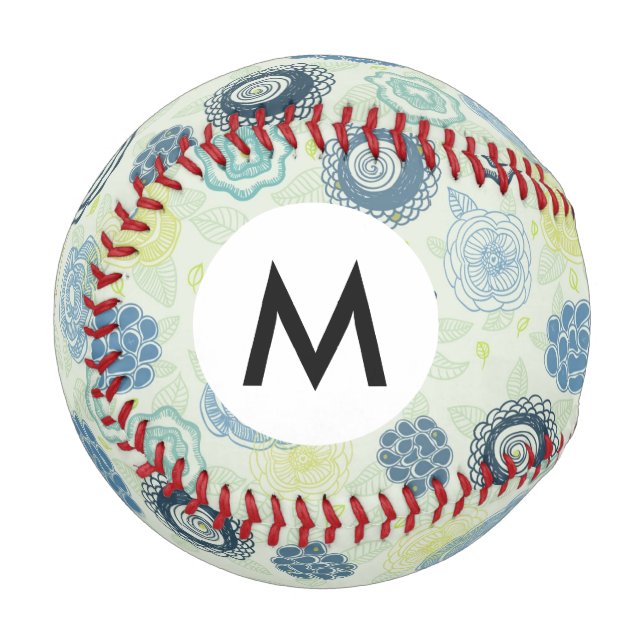 Balle De Baseball Modèle floral élégant avec fleurs mignonnes (Devant Gauche)