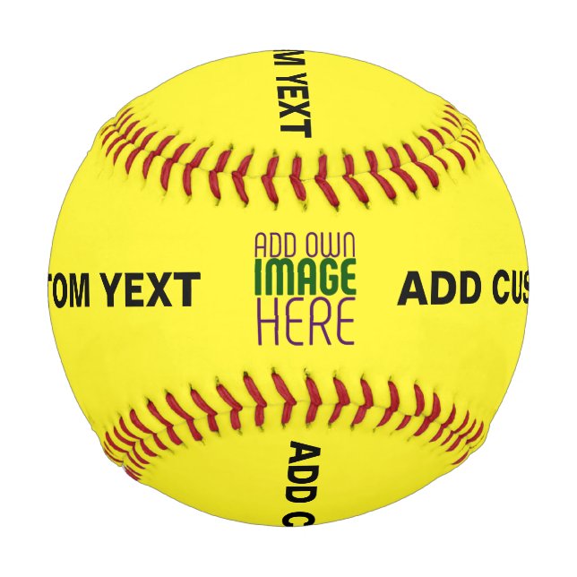 BALLE DE BASEBALL MODÈLE TEXTE D'IMAGE JAUNE LUMINEUSE MODERNE (Devant)
