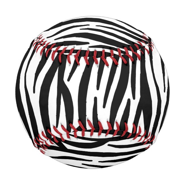 Balle De Baseball Modèle Zèbre blanc et noir (Devant)