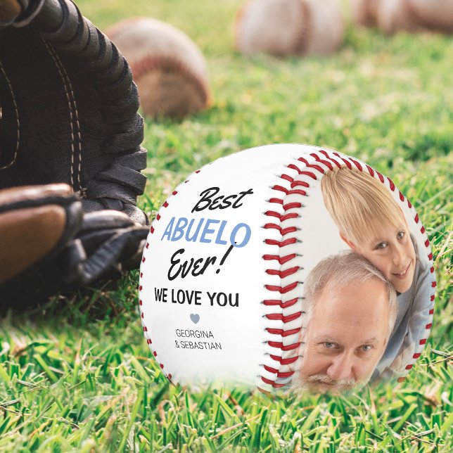 Balle De Baseball Moderne 2 Photo Collage Meilleur Abuelo Jamais! Ba (Créateur téléchargé)