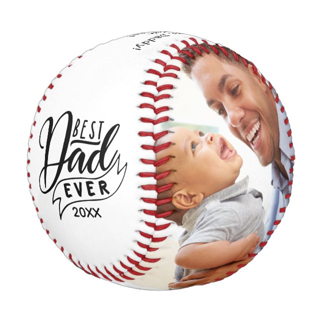 Balle De Baseball Moderne Meilleur Papa Jamais Deux Photo Baseball (Angle)