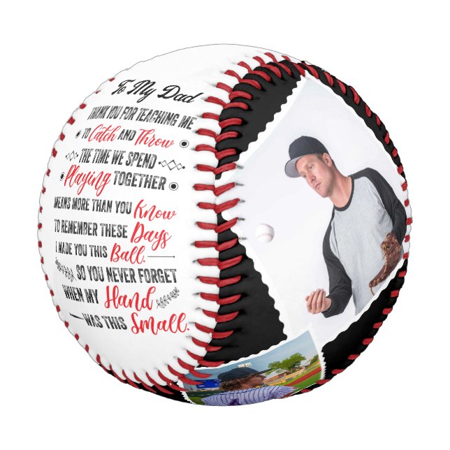 Balle De Baseball Mon Père Merci Pour M'Enseigner Baseball 4 Photos (Angle)
