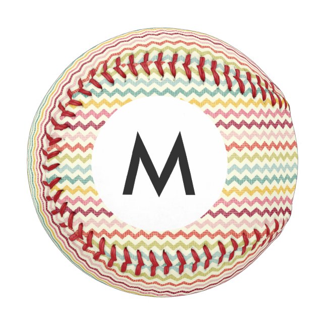Balle De Baseball Monogram Chevron Motif 4 (Devant Gauche)