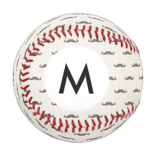 Balle De Baseball Monogram Mustache hipster motif 3