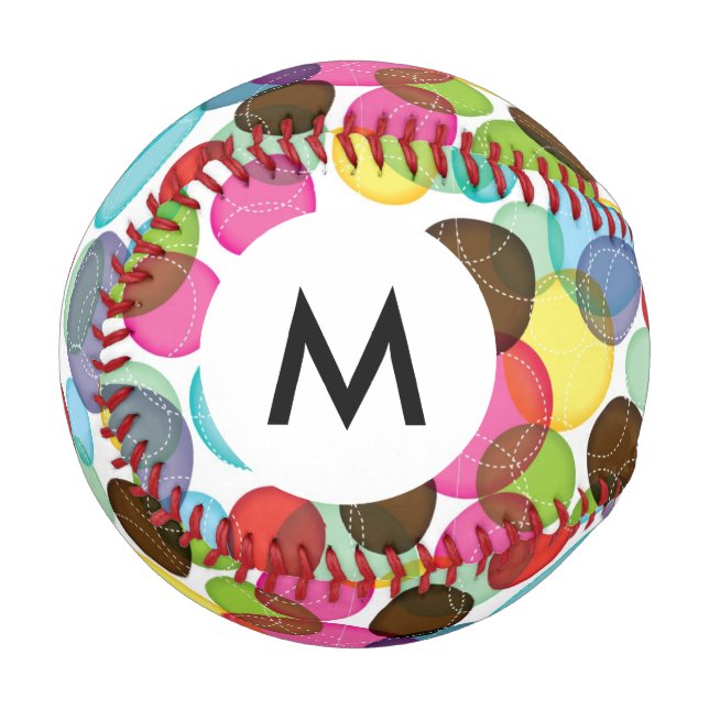 Balle De Baseball Monogram Round bulles enfants motif 2 (Devant Gauche)