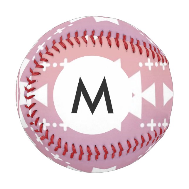 Balle De Baseball Monogram Tribal aztec ombre motif (Devant Gauche)