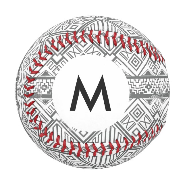 Balle De Baseball Monogramme Abstrait Aztec Motif géométrique 2 (Devant Gauche)