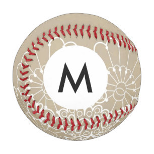 Balle De Baseball Monogramme arrière - plan rétro avec ornement en