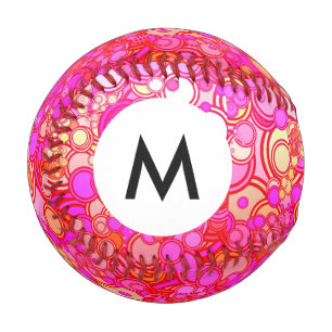 Balle De Baseball Monogramme - Cercles rétro