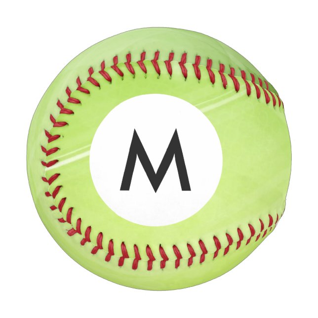 Balle De Baseball Monogramme Design de lumière verte dans un style h (Devant Gauche)