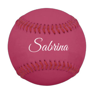 Balle De Baseball Monogramme minimaliste rose cerise rose