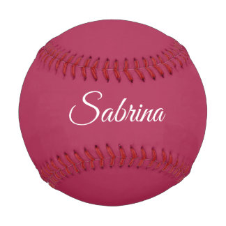 Balle De Baseball Monogramme minimaliste rose cerise rose