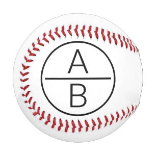 Balle De Baseball Monogramme moderne de deux initiales