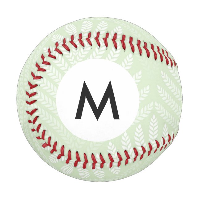 Balle De Baseball Monogramme motif feuillage classique (Devant Gauche)