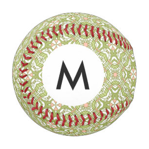 Balle De Baseball Monogramme motif rétro coloré arrière - plan 2