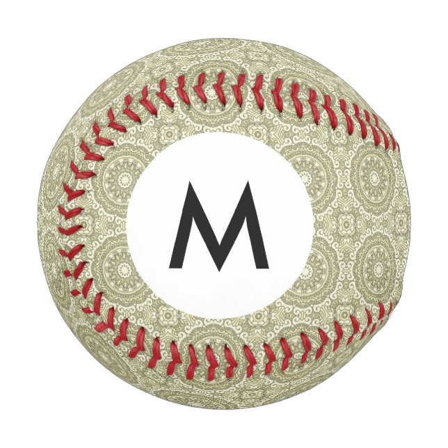 Balle De Baseball Monogramme motif rétro coloré arrière - plan 6 (Devant Gauche)
