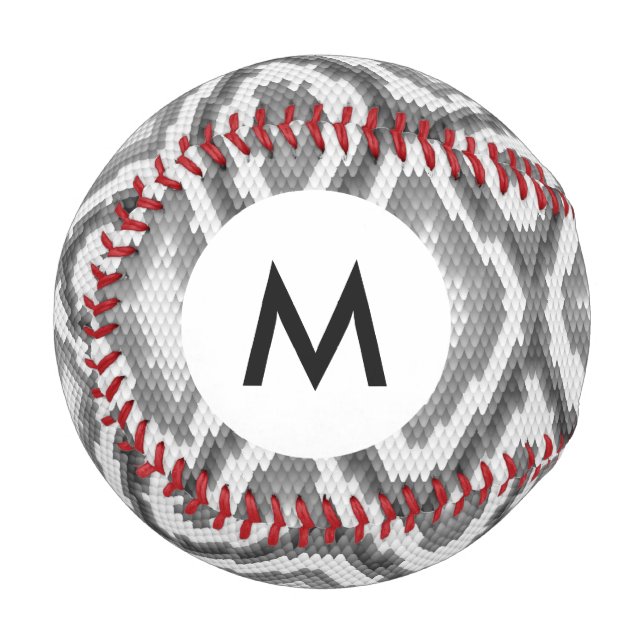Balle De Baseball Monogramme Python motif de peau de serpent (Devant Gauche)