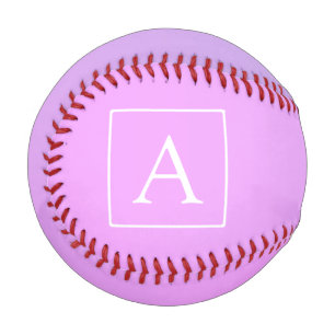 Balle De Baseball Monogramme simple Ombre subtil rose/violet