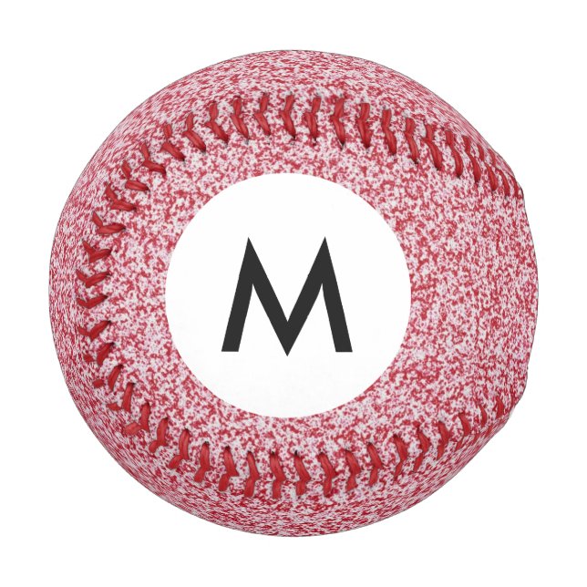Balle De Baseball Monogramme Texture Abstraite (Devant Gauche)