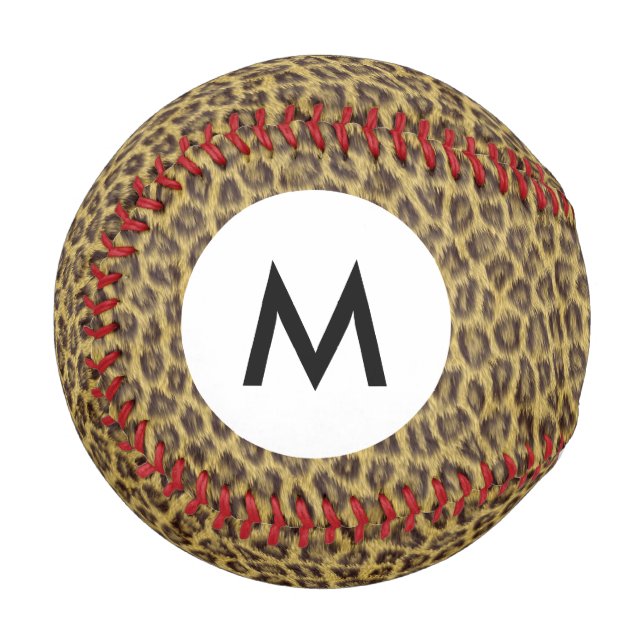Balle De Baseball Monogramme texture fourrure (Devant Gauche)
