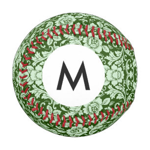 Balle De Baseball Monogramme Un damon à fleurs antique