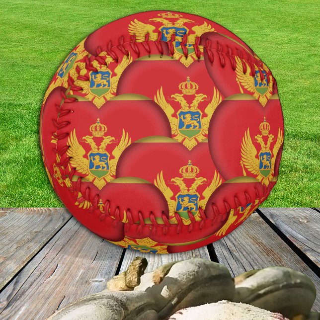 Balle De Baseball Monténégro Drapeau, Coeurs Baseballs, Amour Montén (Créateur téléchargé)