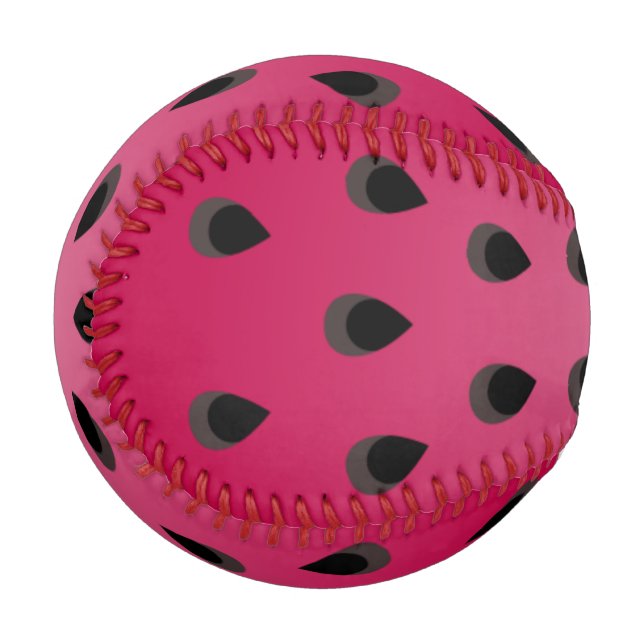 Balle De Baseball Morceau de pastèque rouge avec graines (Devant Gauche)