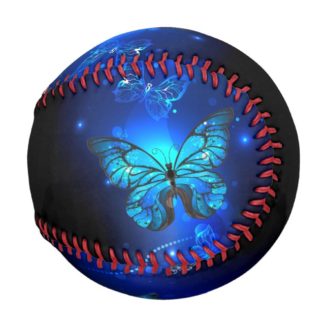 Balle De Baseball Morpho Butterfly in the Dark Background (Devant Droite)