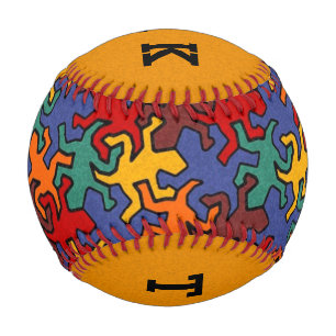 Balle De Baseball Mosaic Geckos Motif - Couleur de la Terre + votre