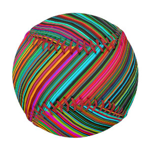 Balle De Baseball Motif à rayures multicolores