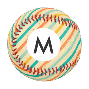 Balle De Baseball Motif à rayures rétro