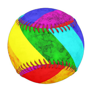 Balle De Baseball Motif abstrait arc-en-ciel