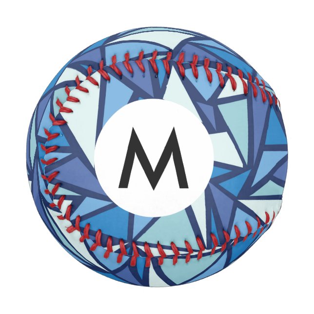Balle De Baseball Motif Abstrait Blue Ice Crsytal (Devant Gauche)