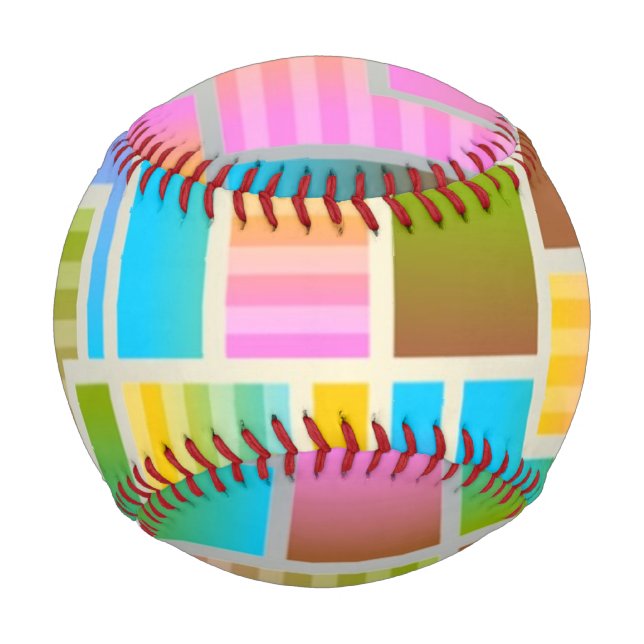 BALLE DE BASEBALL MOTIF ABSTRAIT COLORÉ (Devant)
