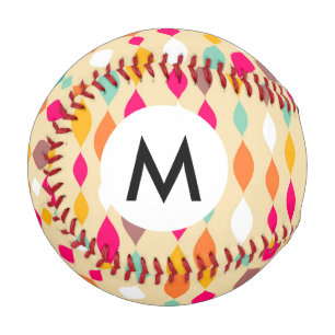 Balle De Baseball Motif abstrait de style rétro
