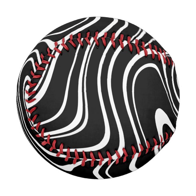 Balle De Baseball Motif Abstrait noir et blanc (Devant Gauche)