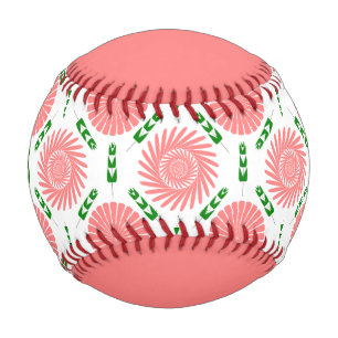 Balle De Baseball motif aux fleurs roses