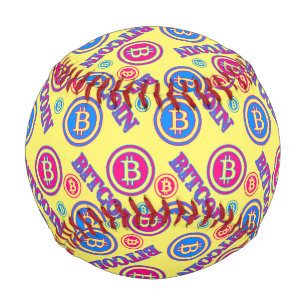 Balle De Baseball Motif Bitcoin coloré